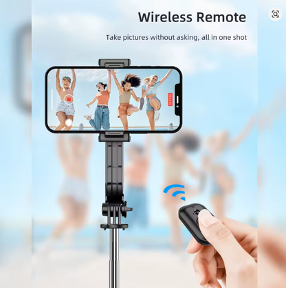 Trípode y selfie para móviles, control remoto Bluetooth, con rotación de 360°, 1060 mm de longitud. C01