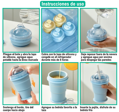 Vaso cubitera hielo 2 en 1