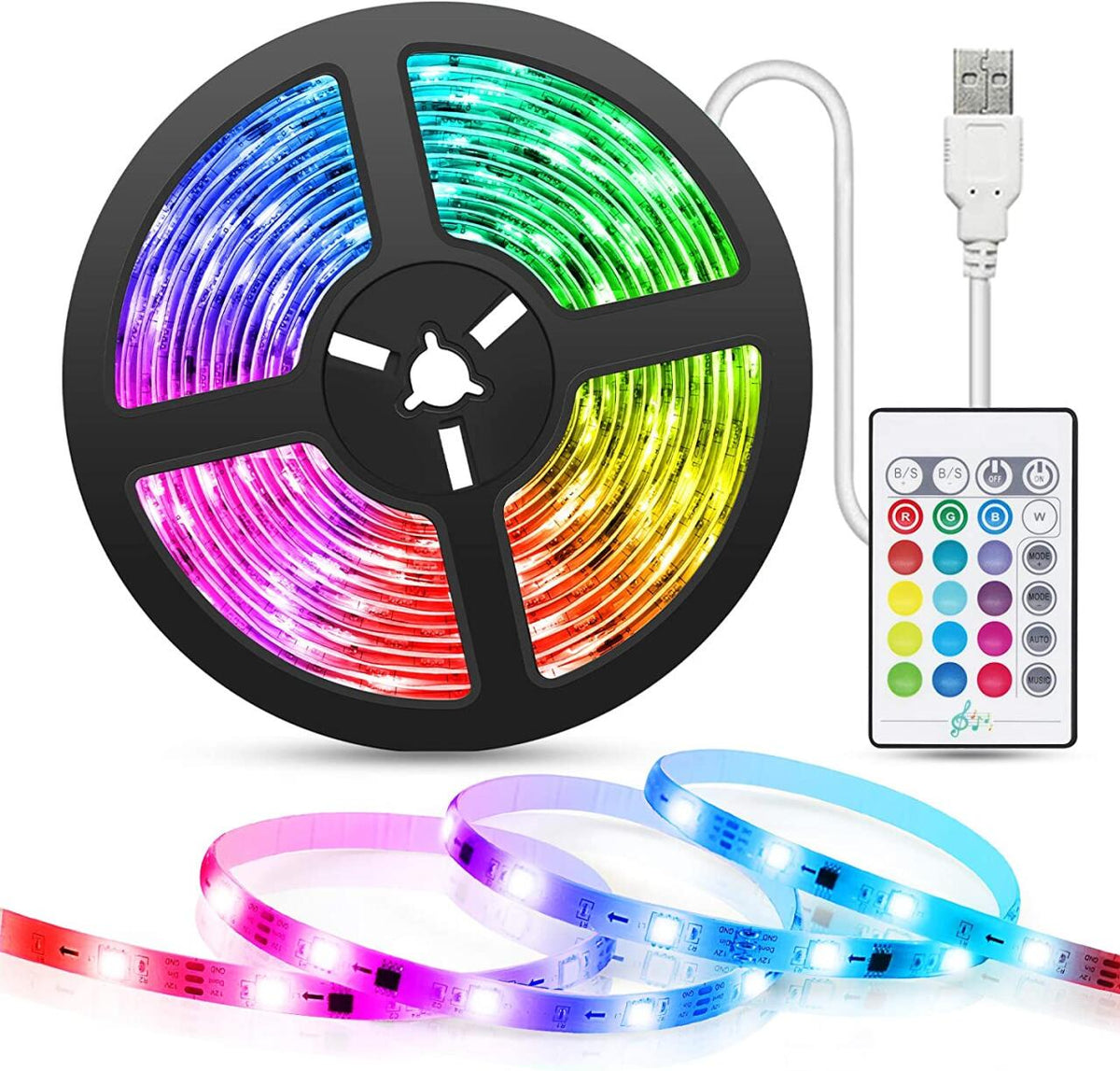 Tira Led Rgb 5m Con Mando Y Aplicación Movil