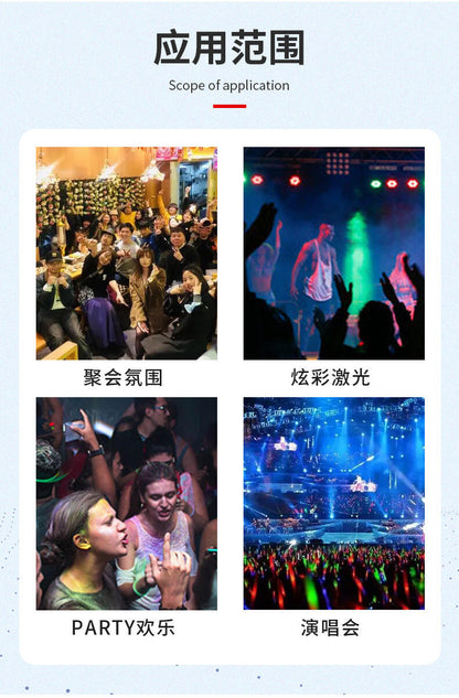 Projector de llum LED per a escenari, minillums làser activades per so, control remot, flaix per a DJ