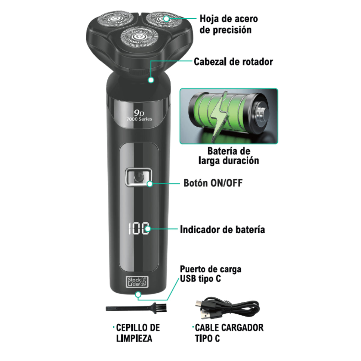 Afeitadora De 3 Cabezales
