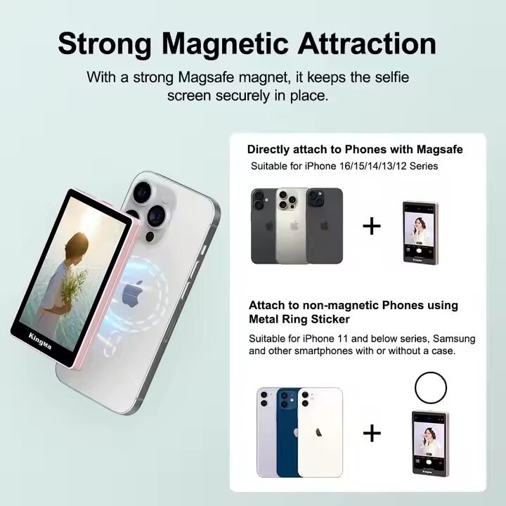 Pantalla de Monitor Selfie Magnética – Compatible con iPhone y Samsung
