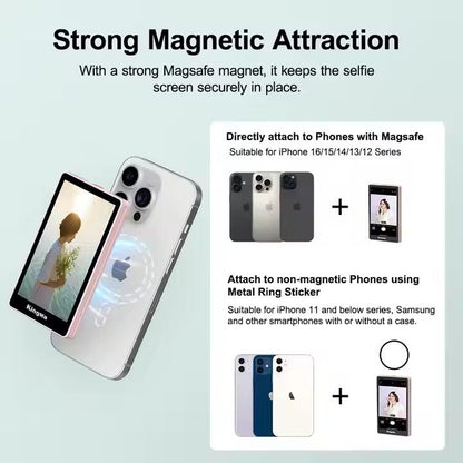 Pantalla de Monitor Selfie Magnética – Compatible con iPhone y Samsung