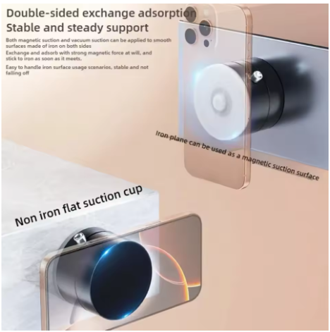 Soporte Magnético al Vacío 360° – Ventosa Fuerte y Plegable para Teléfono Móvil