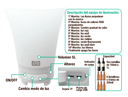 Cubitera de hielo con altavoz