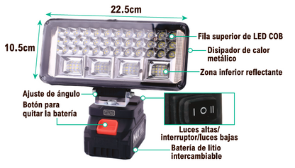 FOCO LED SOLAR CON BATERÍA