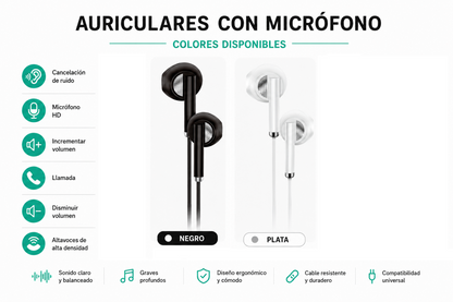 Auriculares con micrófono