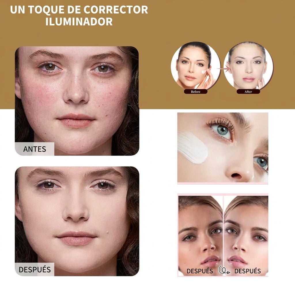 Base Espectral Media 4 en 1 – Impermeable, Larga Duración, SPF50 y Cobertura Total