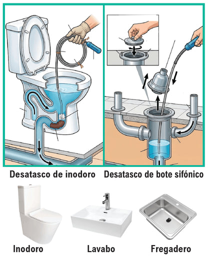 Desatascador Con Cepillo