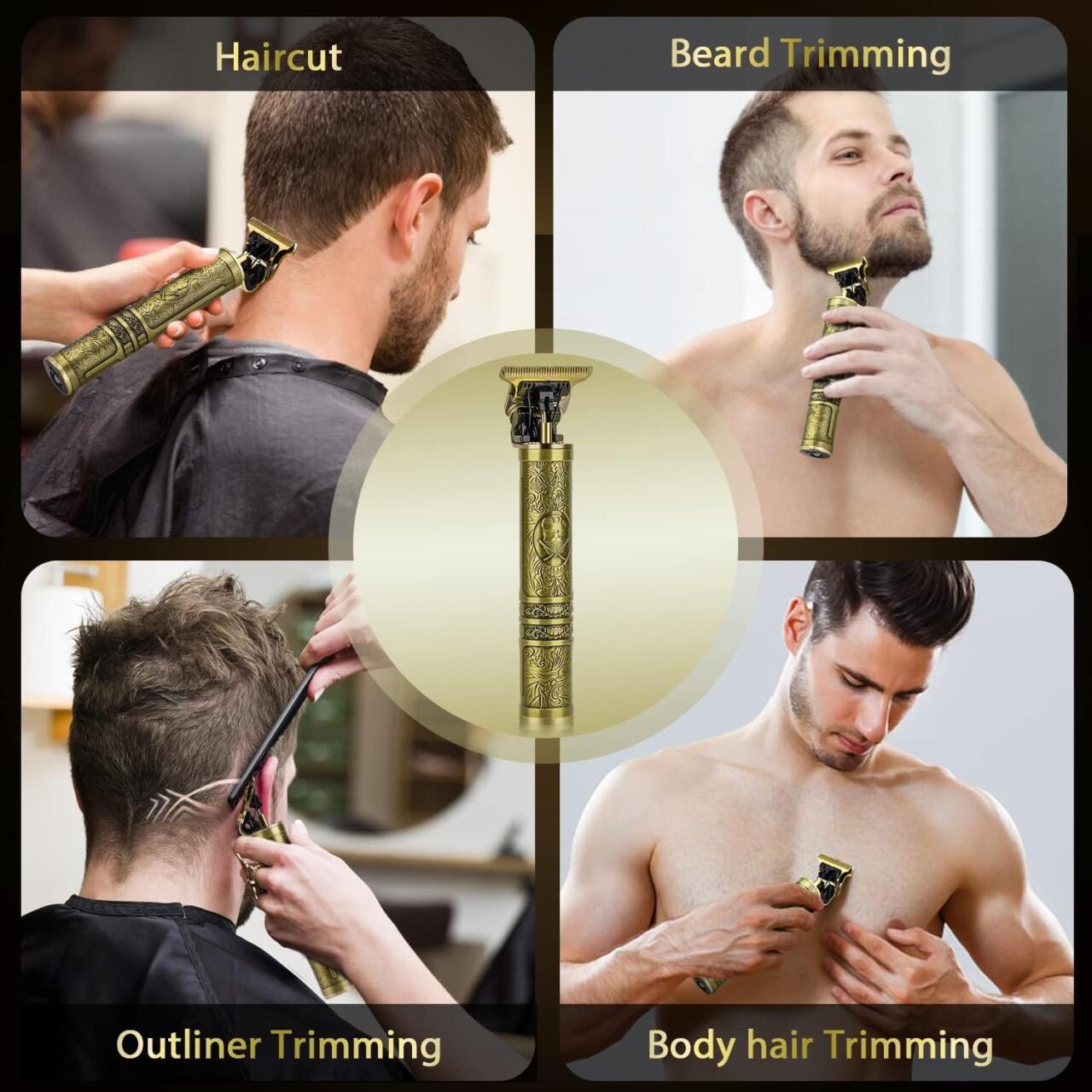 Juego de Corte de Pelo Profesional Inalámbrico Recargable con Motor de 7000 RPM GreenLyca