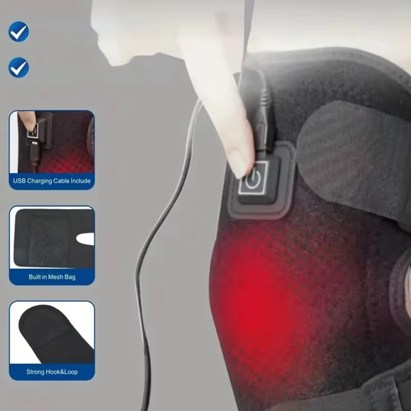 Rodillera térmica con función de calentamiento ajustable.