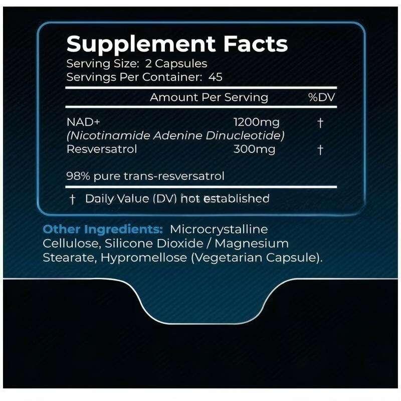 Resveratrol NAD+ 1500mg Liposomal (90 Cápsulas)