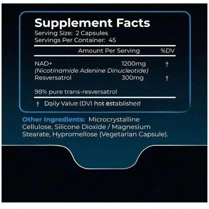 Resveratrol NAD+ 1500mg Liposomal (90 Cápsulas)