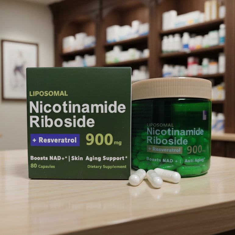 Suplement liposomal NAD+ amb Ribòsid de Nicotinamida i Resveratrol (900 mg) – 80 Càpsules