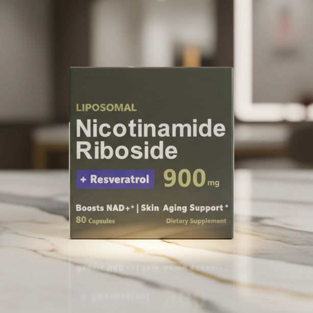 Suplement liposomal NAD+ amb Ribòsid de Nicotinamida i Resveratrol (900 mg) – 80 Càpsules