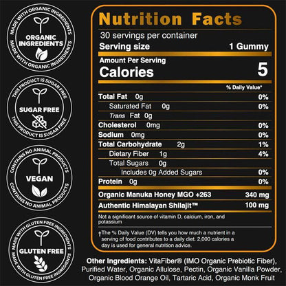 Himalayan Gold Shilajit Gummies – Energía Natural, Enfoque y Vitalidad Diaria