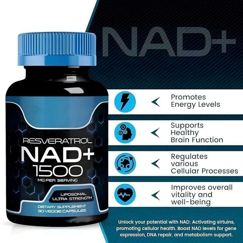 Resveratrol NAD+ 1500mg Liposomal (90 Cápsulas)